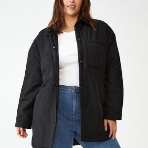 Cotton On Trendy Plus Size Puffer Shacket Jacket